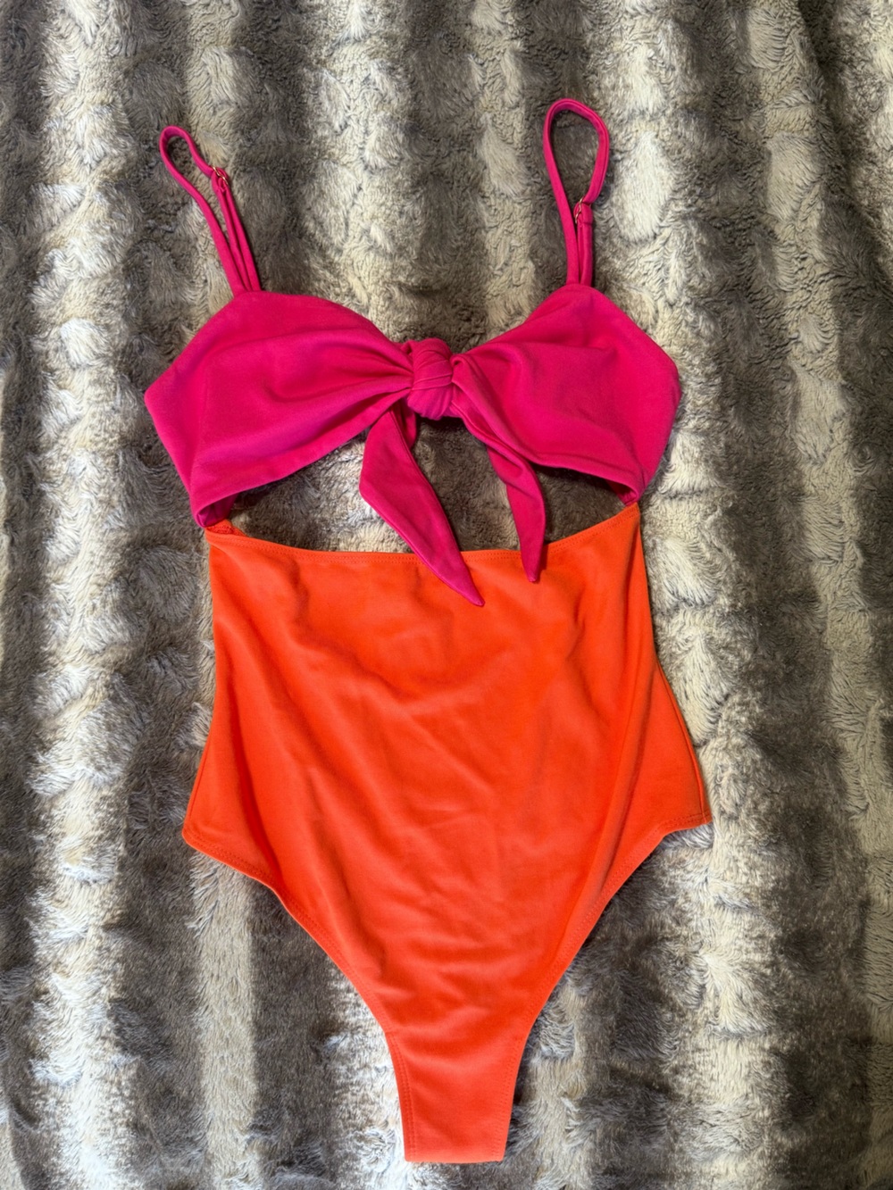 LPA Pink & Orange Tie-Front Crop Camisole